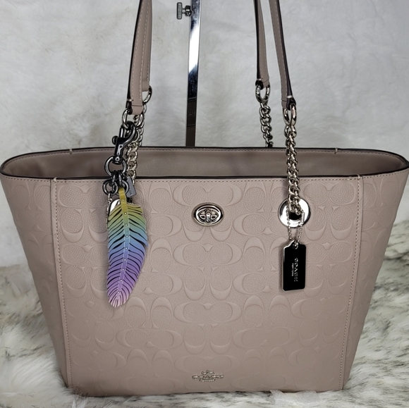 COACH SET SIGNATURE LEATHER Shoulder Purse Bag + - Picture 13 of 13